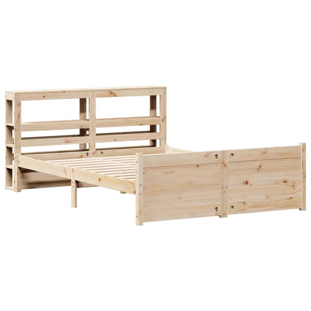 Giroletto con Testiera 140x200 cm in Legno Massello di Pino 3306021