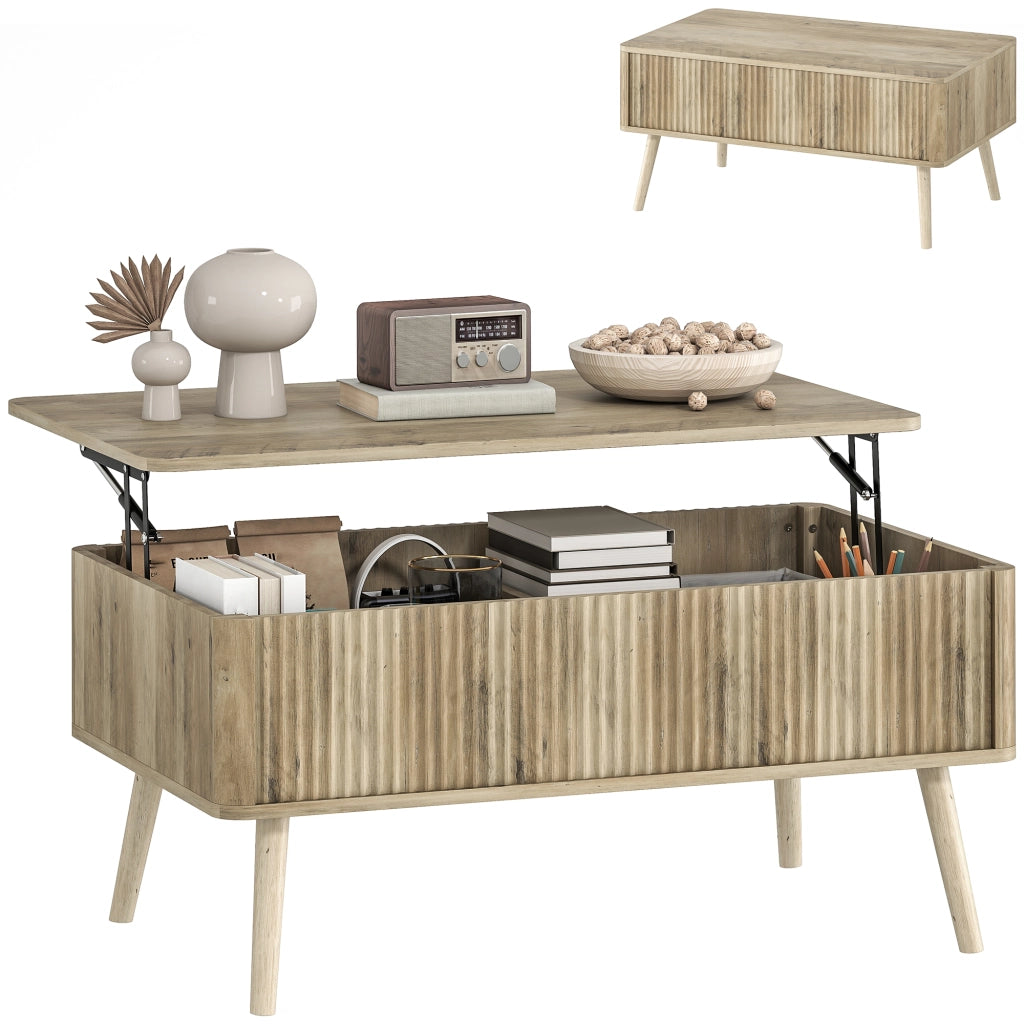 Tavolino da caff¨¨ con contenitore ¨C zephmum ¨C rovere 91x56x43 cm