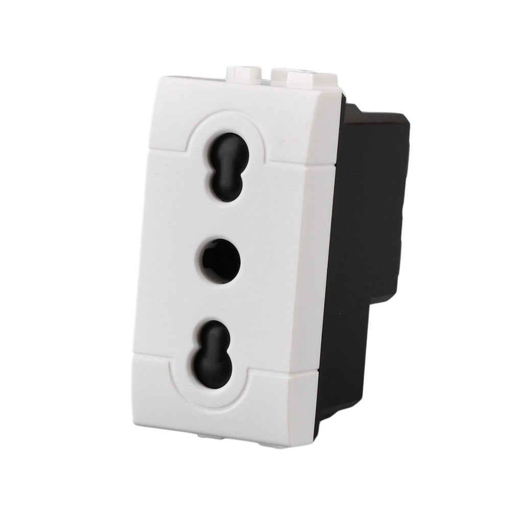Presa Bipasso Bivalente 2P+T 10/16A 220V MBL Bianco 1M Compatibile Bticino Living Light BLB2001