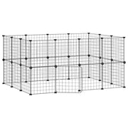 Gabbia per animali domestici a 28 pannelli con porta 35 x 35 cm nera 02_0041572