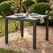 Tavolo da esterno Terrace, Base per picnic, Piano da pranzo da giardino, Banco outdoor multiuso, 95x95 h75 cm, Antracite