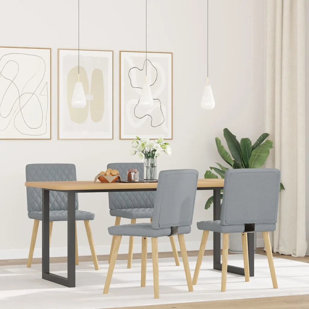 Sedie da Pranzo 4 pz Grigio Chiaro in Tessuto 3315221