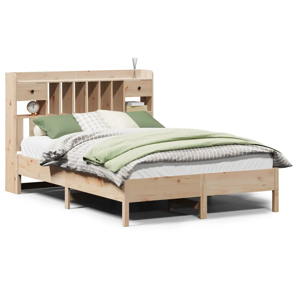 Letto Libreria senza Materasso 140x190 cm in Legno di Pino 3322921