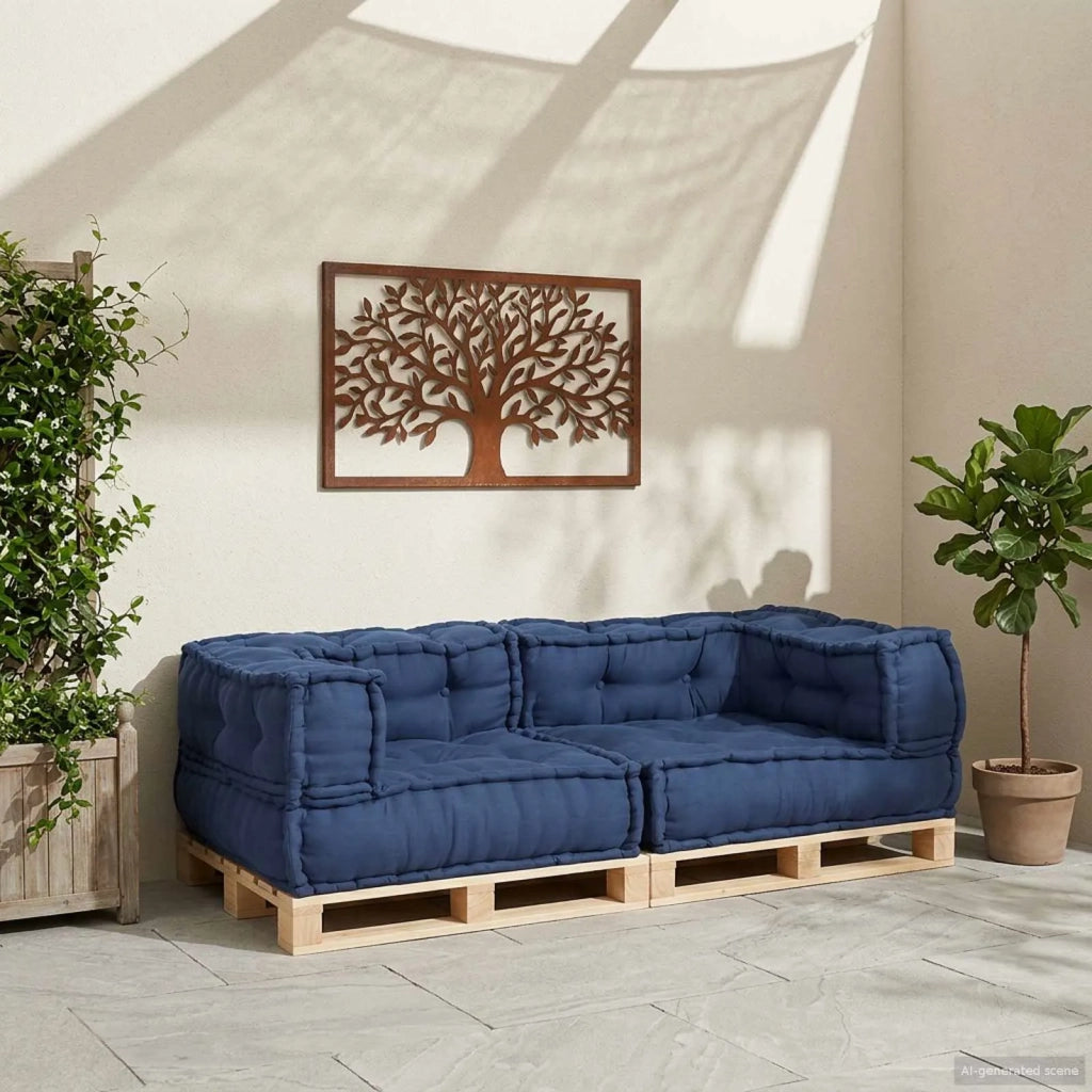 Unità di Divano Modulare 3 pcs Indaco 140 x 70 x 36 cm Tessuto 4019044