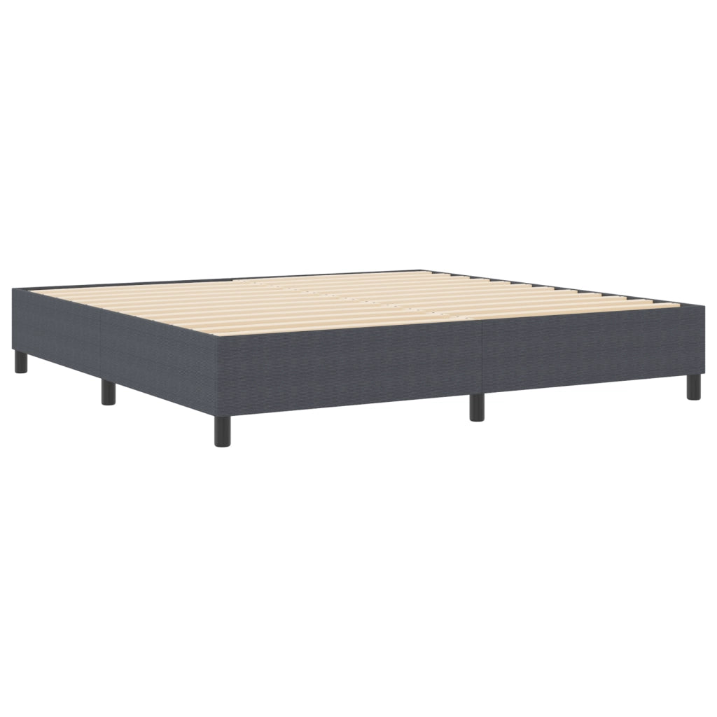 Letto Box Spring Grigio Scuro 200x200 cm Tessuto a Coste