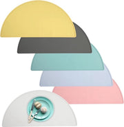 6 placemats pieghevoli, lavabili, in silicone, lavabili, per ristorante, cucina, tavola da pranzo (rosso, giallo, bianco, grigio, verde, blu)