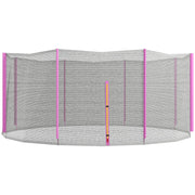 Rete di Protezione per Trampolini a 8 Pali con Ingresso con Cerniera Ø366x180 cm in PE Nero e Rosa