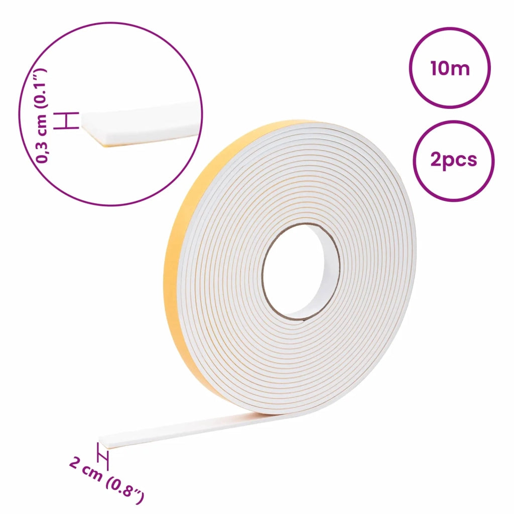 Nastro adesivo in schiuma 2 pcs Bianco 20mm x 10m Schiuma CR 42024130
