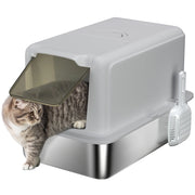 Lettiera per Gatti Chiusa ¨C zephmum ¨C Grigio Argento 40.5x60.5x41.5 cm