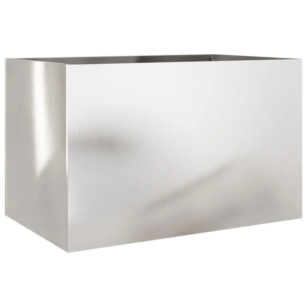 Vassoio per fioriera aiuola rialzata piante fiori terrazza giardino argento 62 x 40 x 39 cm acciaio inossidabile argento 02_0038077