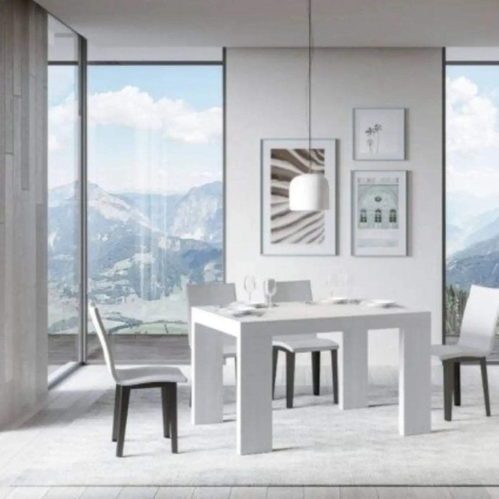 Tavolo allungabile 140/244x90 cm Roxell colore bianco frassino