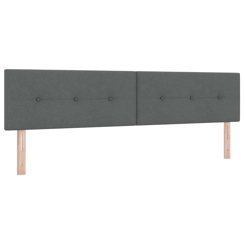 Letto a molle con testiera Grigio scuro 200 x 200 cm Tessuto 3340046