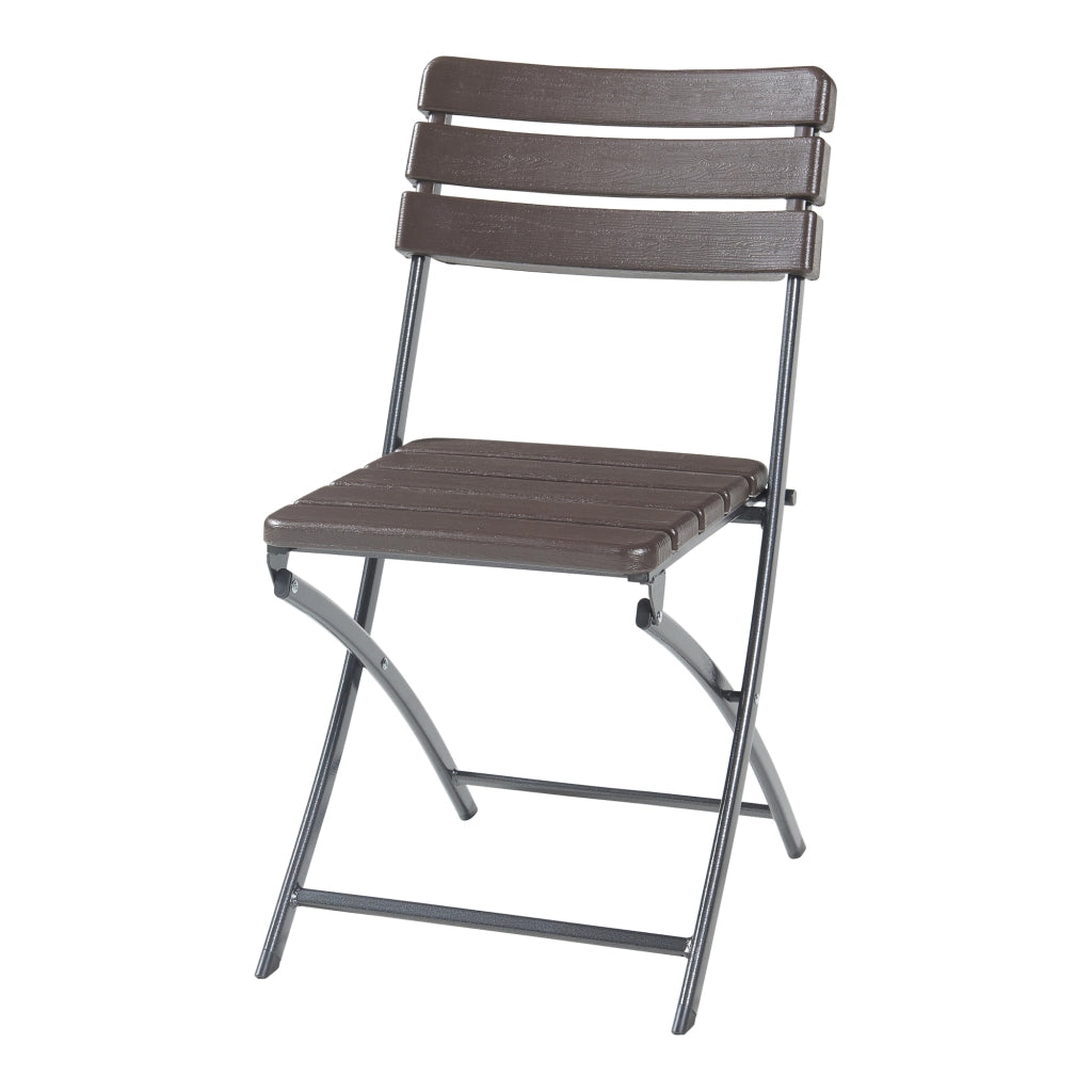 Set Lillestrøm di 2 Sedie Pieghevoli - Marrone Effetto Legno [en.casa]