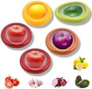 Set di 5 contenitori in silicone riutilizzabili, contenitori a chiusura ermetica per alimenti, contenitori trasparenti per l'organizzazione della cucina, per il conservazione di frutta e verdura