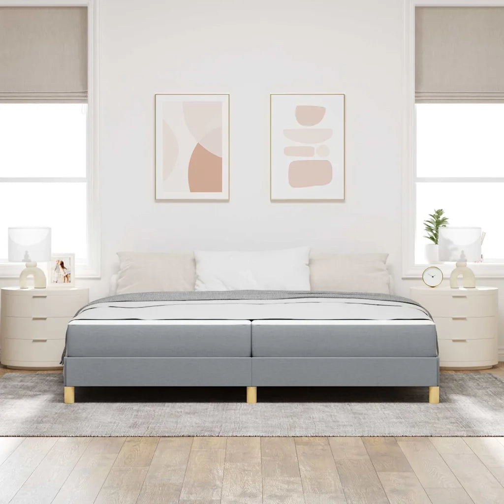 vidaXL Letto a molle Grigio chiaro e Marrone 200 x 200 cm