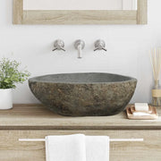 vidaXL Lavabo Grigio chiaro (46-52) x (35-40) x 15 cm Pietra di Fiume