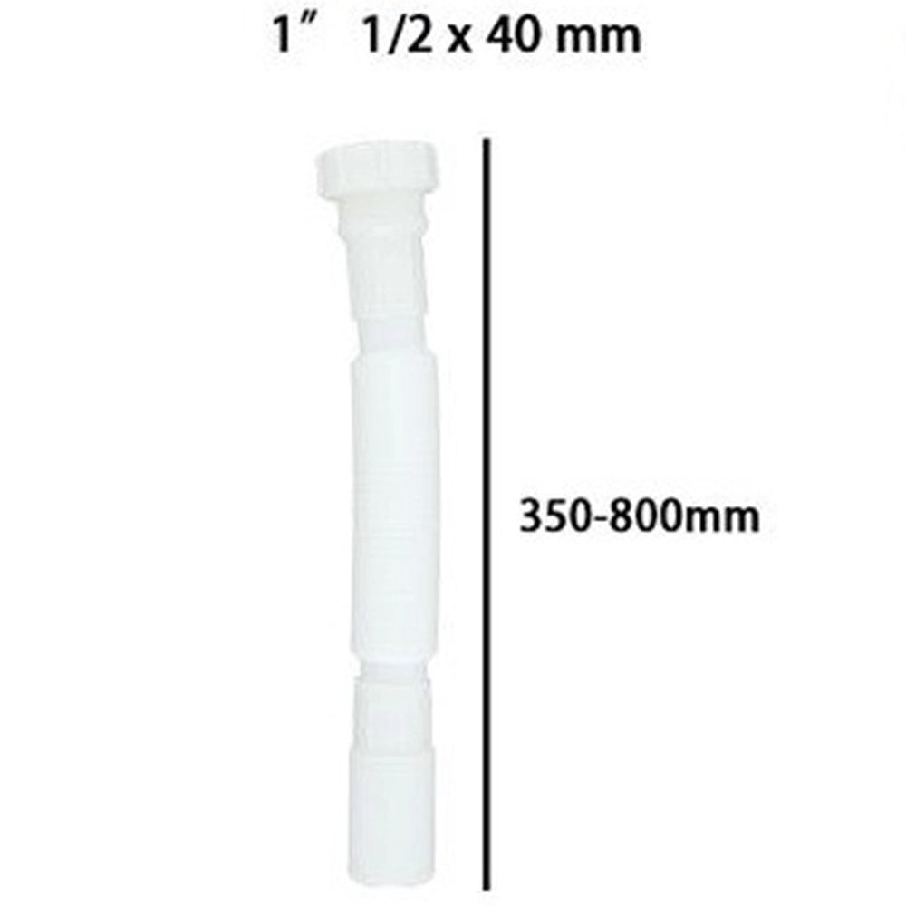 Trade Shop - Canotto Tubo Scarico Flessibile Estensibile Con Testa Plastica 1" 1/2 40mm 59953 -