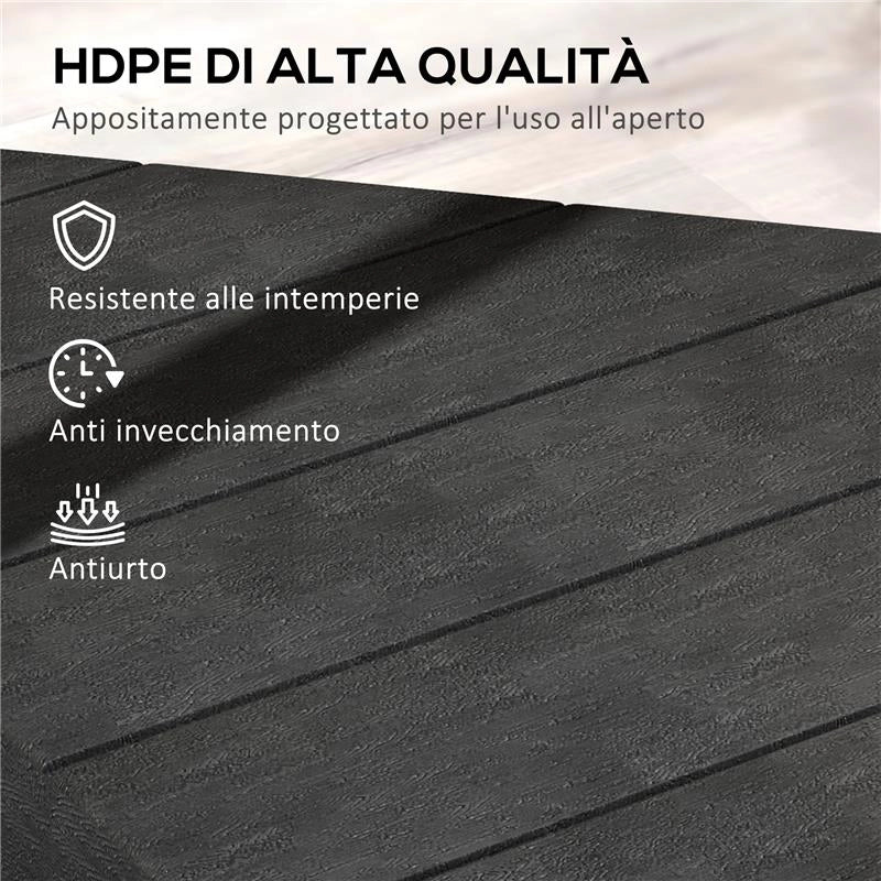 SET 4 MATTONELLE BASE PER OMBRELLONE A BRACCIO RIEMPIBILI CON ACQUA O SABBIA FINO A 80 KG NERO