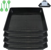 Sostegno per vaso rettangolare con ciotola per piante vaso in plastica serbatoio per innaffiature contenitore per piante per esterno e interno nero (30 x 30 cm)