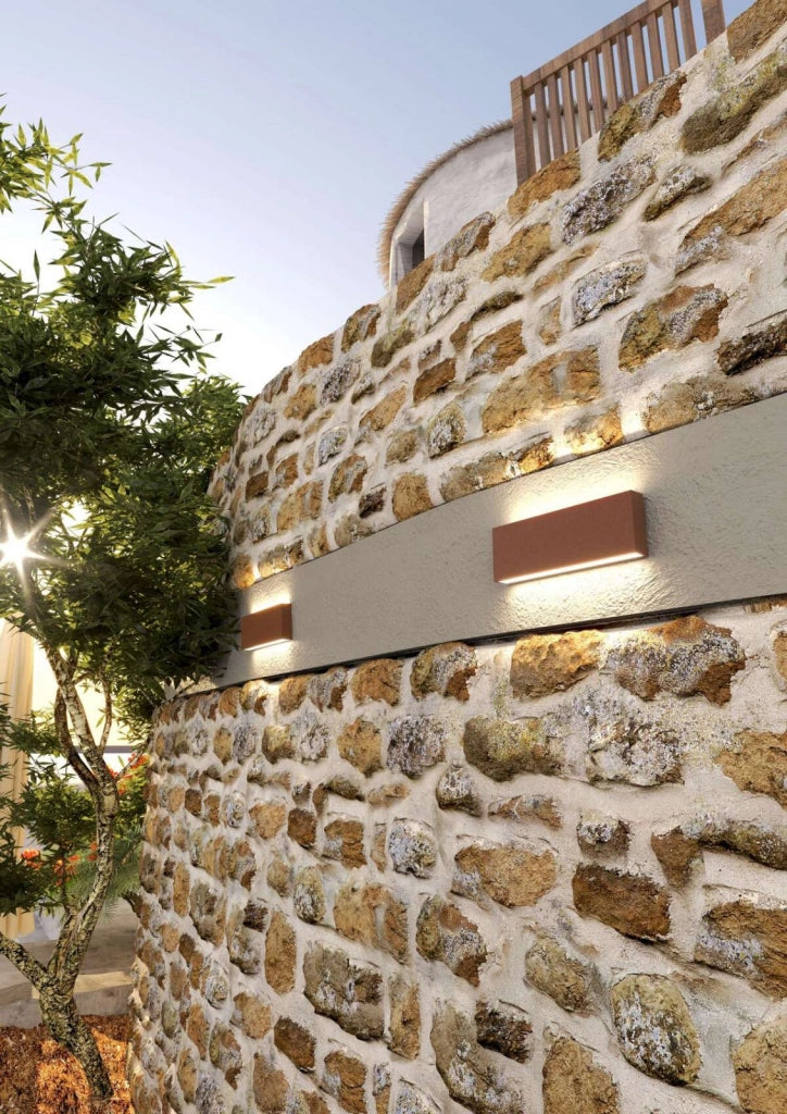 MADRID APPLIQUE BIEMISSIONE 26CM CORTEN LED CCT 3000 4000K 10W 1240LM IP65