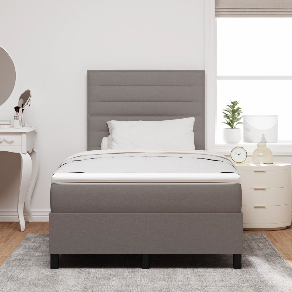 Letto con Box Spring e Materasso & LED Taupe 120x190 cm Tessuto