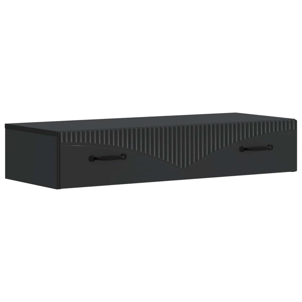 Tavolino da Parete Laterale Nero 87,5 x 34,5 x 17 cm 899006
