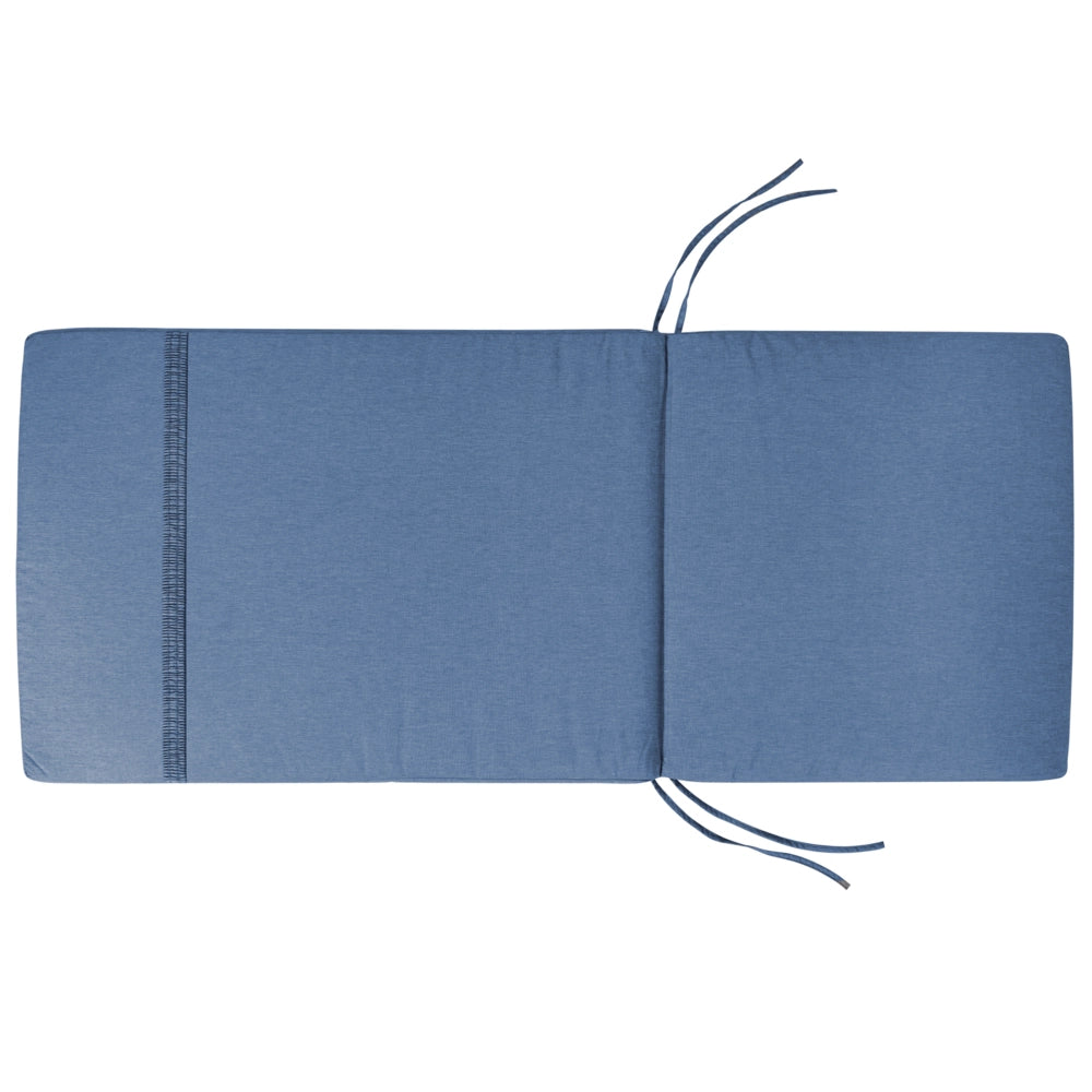 Set di 2 cuscini per sedie da giardino cuscini per seduta e schienale in poliestere blu, design moderno, resistenti ai raggi UV e all'acqua