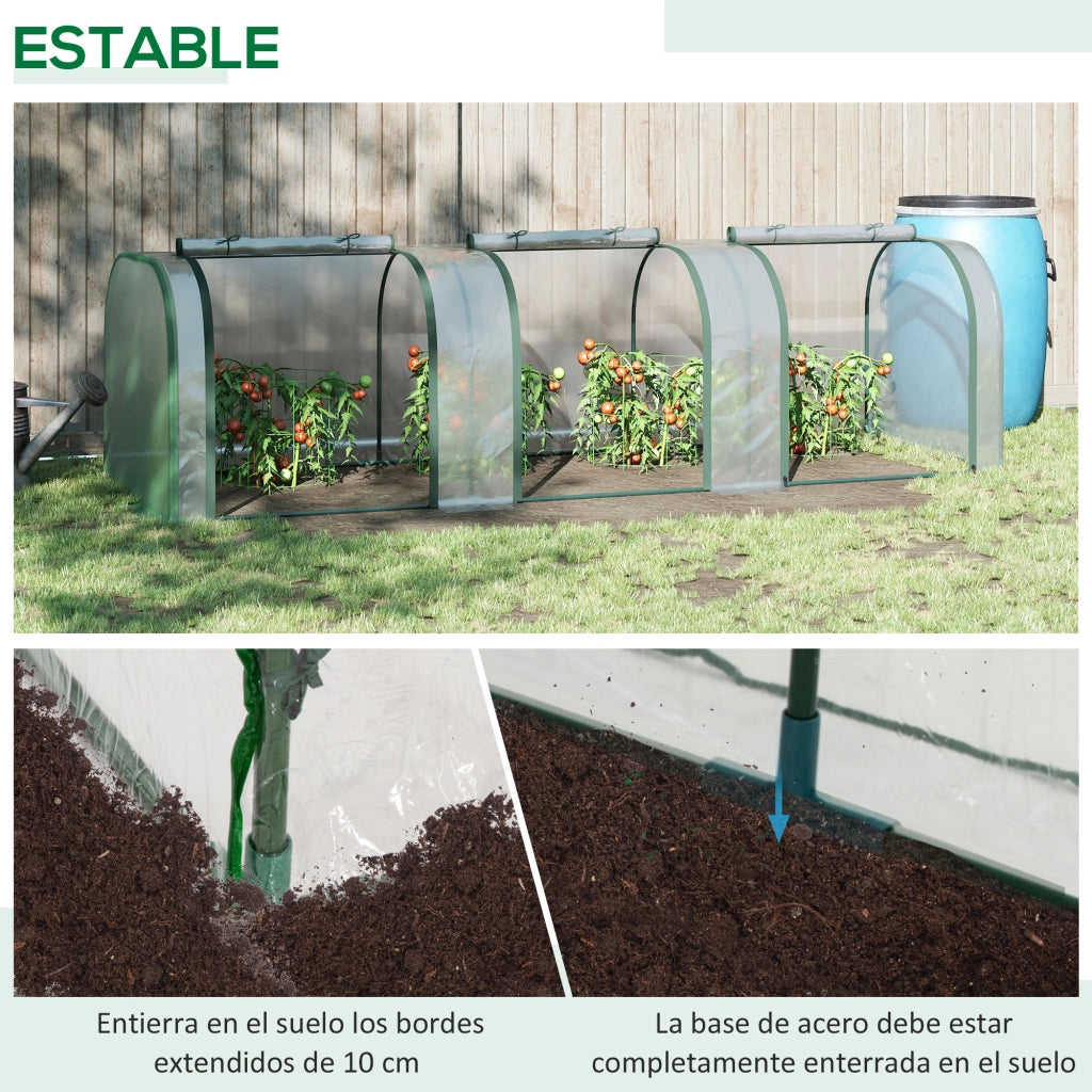 Serra da Giardino Tunnel ¨C zephmum ¨C 295x100x80 cm Acciaio Plastica Trasparente