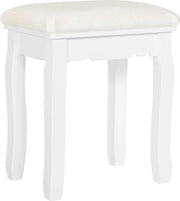 Sedia per lettino - Sedia, Comodino, Sedia per lettino - Solida, Stilistica - MDF/Velvet - 38x28,5x45 cm - Bianco