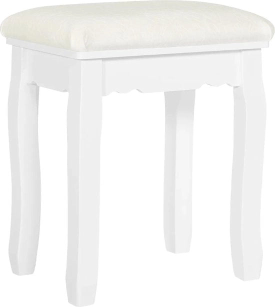 Sedia per lettino - Sedia, Comodino, Sedia per lettino - Solida, Stilistica - MDF/Velvet - 38x28,5x45 cm - Bianco