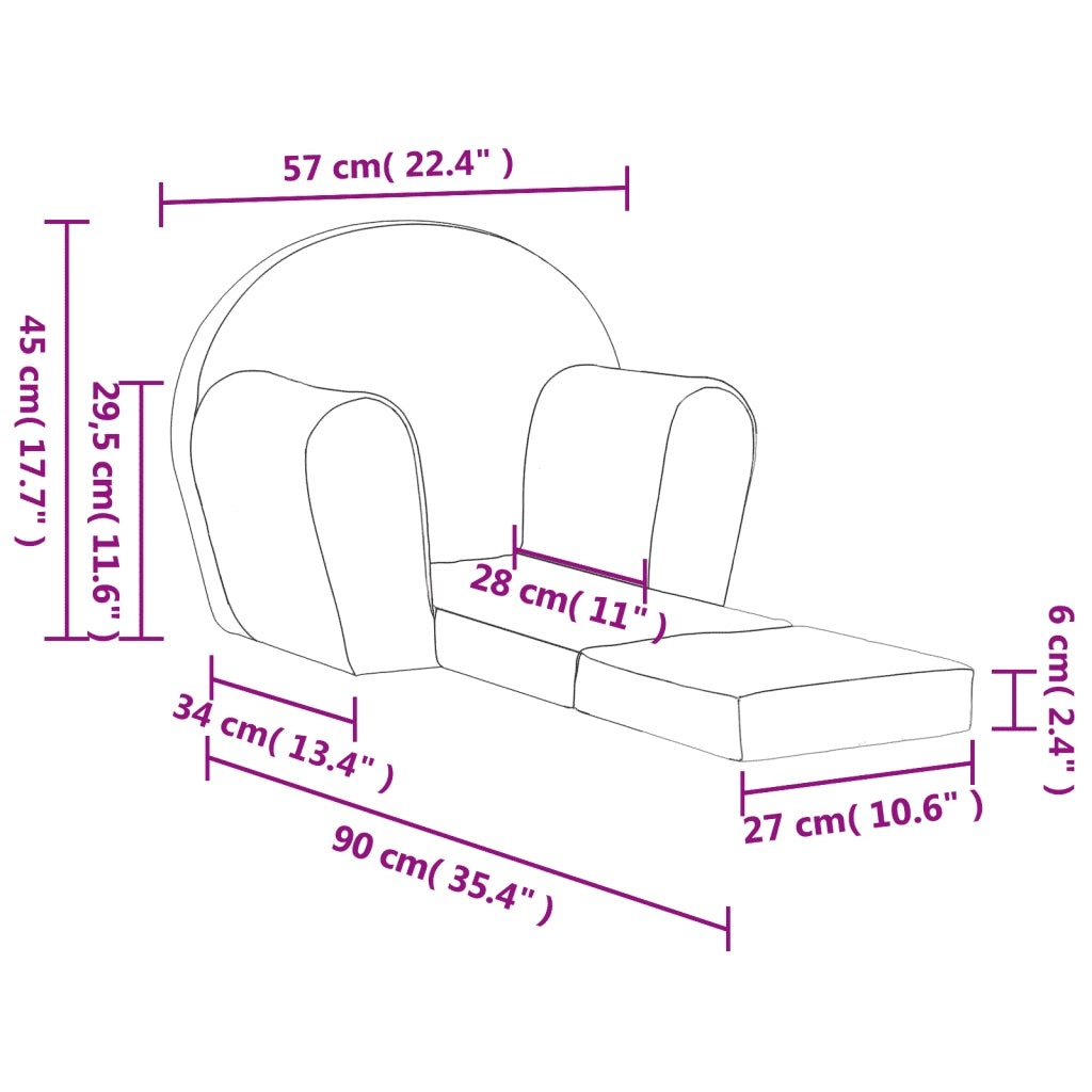 Divano Letto per Bambini-Sofa Letto-Daybed-Divanetto Rosa in Morbido Peluche 581089