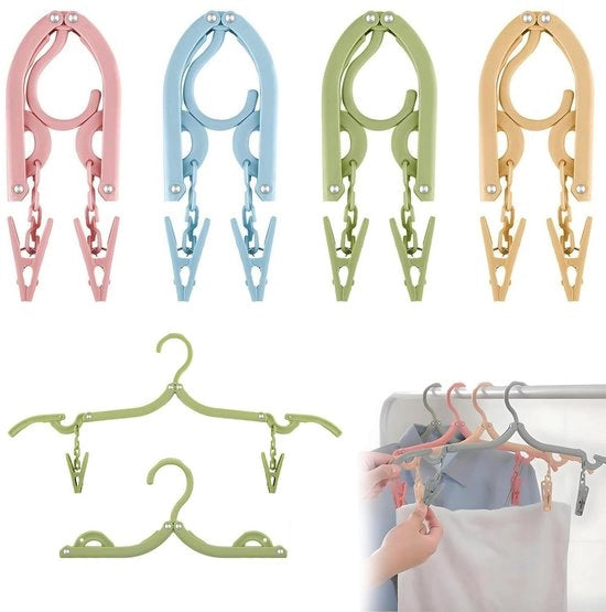 Set di appesi per abbigliamento spazierodato - Opvouwbaar - Antiscivolo - Portatile - Confezione da 4 pezzi - Ideale per viaggi - Appesi per abbigliamento da viaggio