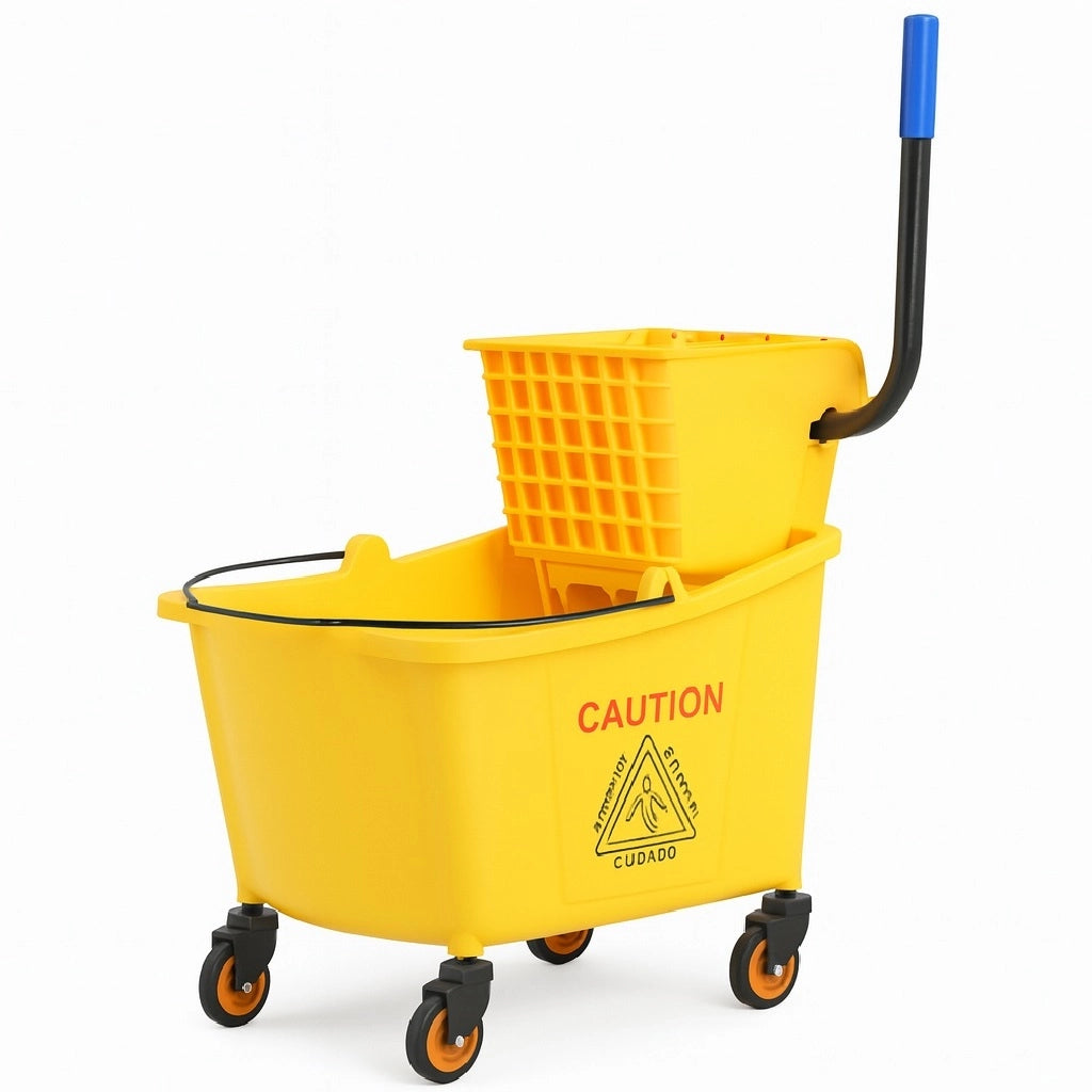 Carrello Pulizie Professionale con Secchio Lavapavimenti 20LT e 4 Ruote Mobili