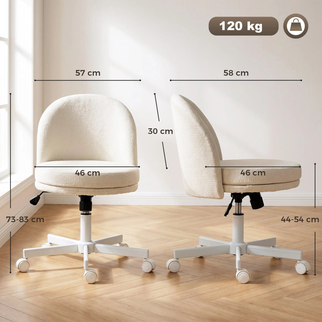 Sedia da ufficio ¨C Xylo ¨C regolabile in altezza, chenille crema, con basculante