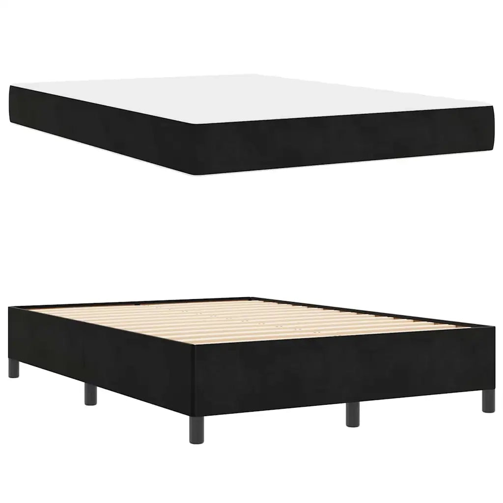 vidaXL Struttura del letto Nero e Bianco 140 x 200 cm Velluto