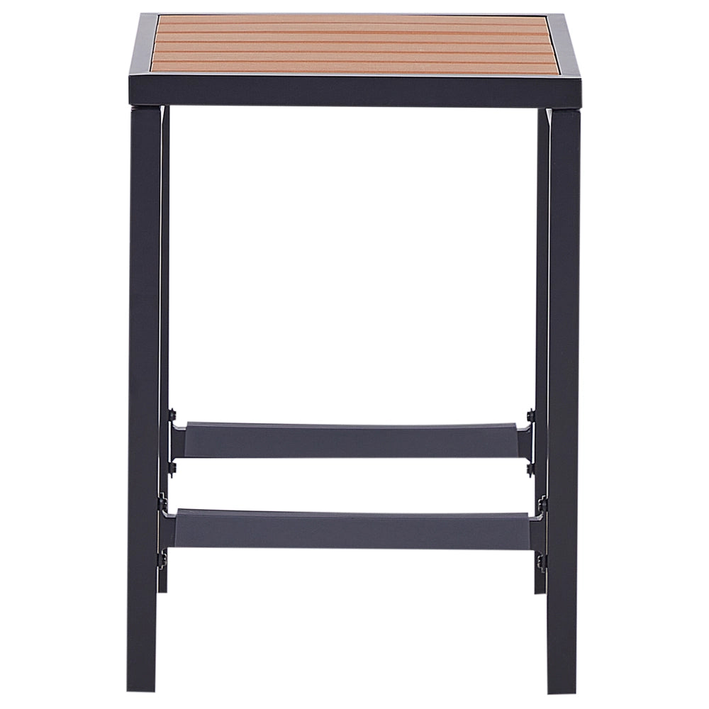 Set da pranzo da giardino 3 pezzi Sgabelli da tavolo per interni all'aperto 2 posti a sedere in acciaio polywood nero design moderno