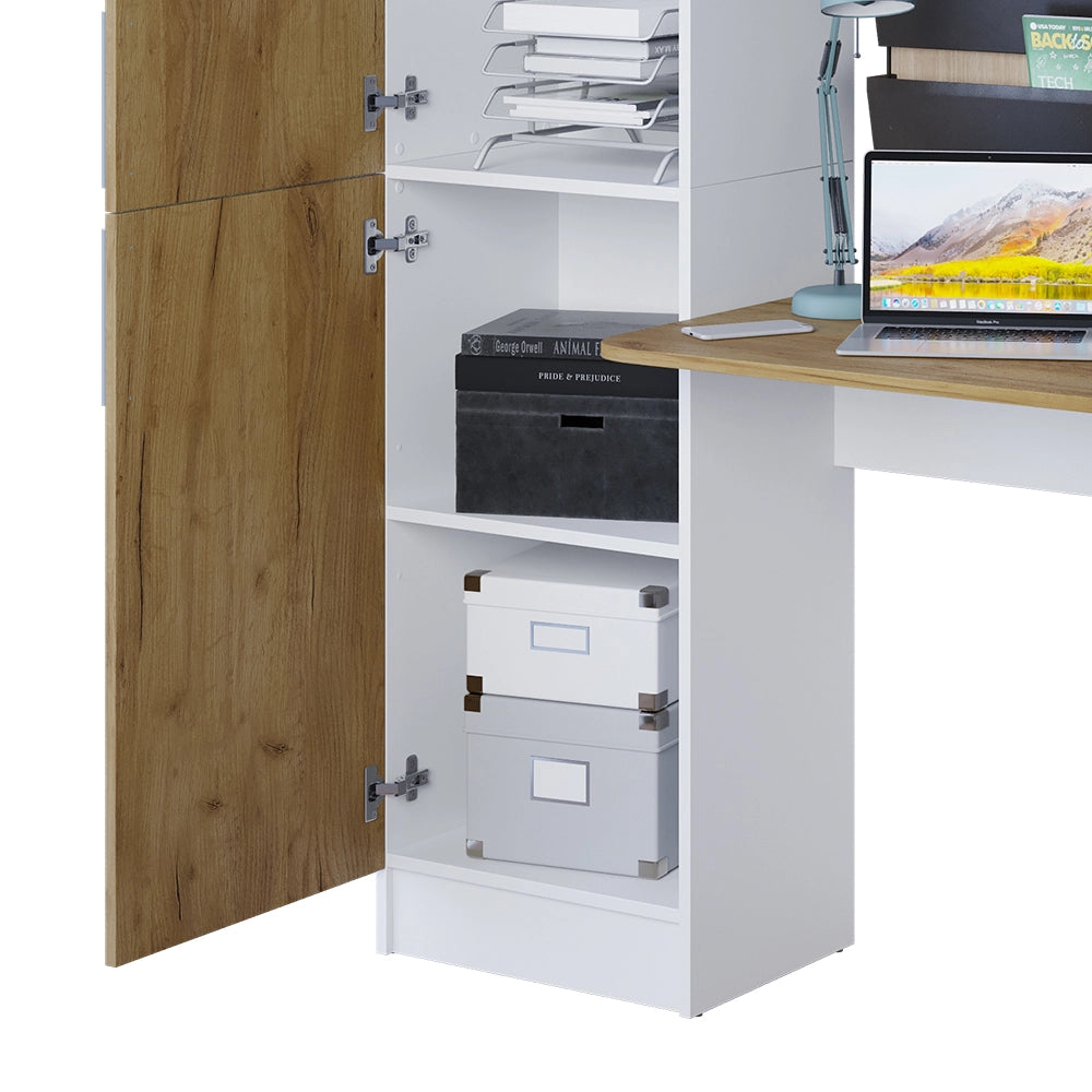 Vicco Scrivania Rovere bianco/dorato 122.9 x 33.4 cm