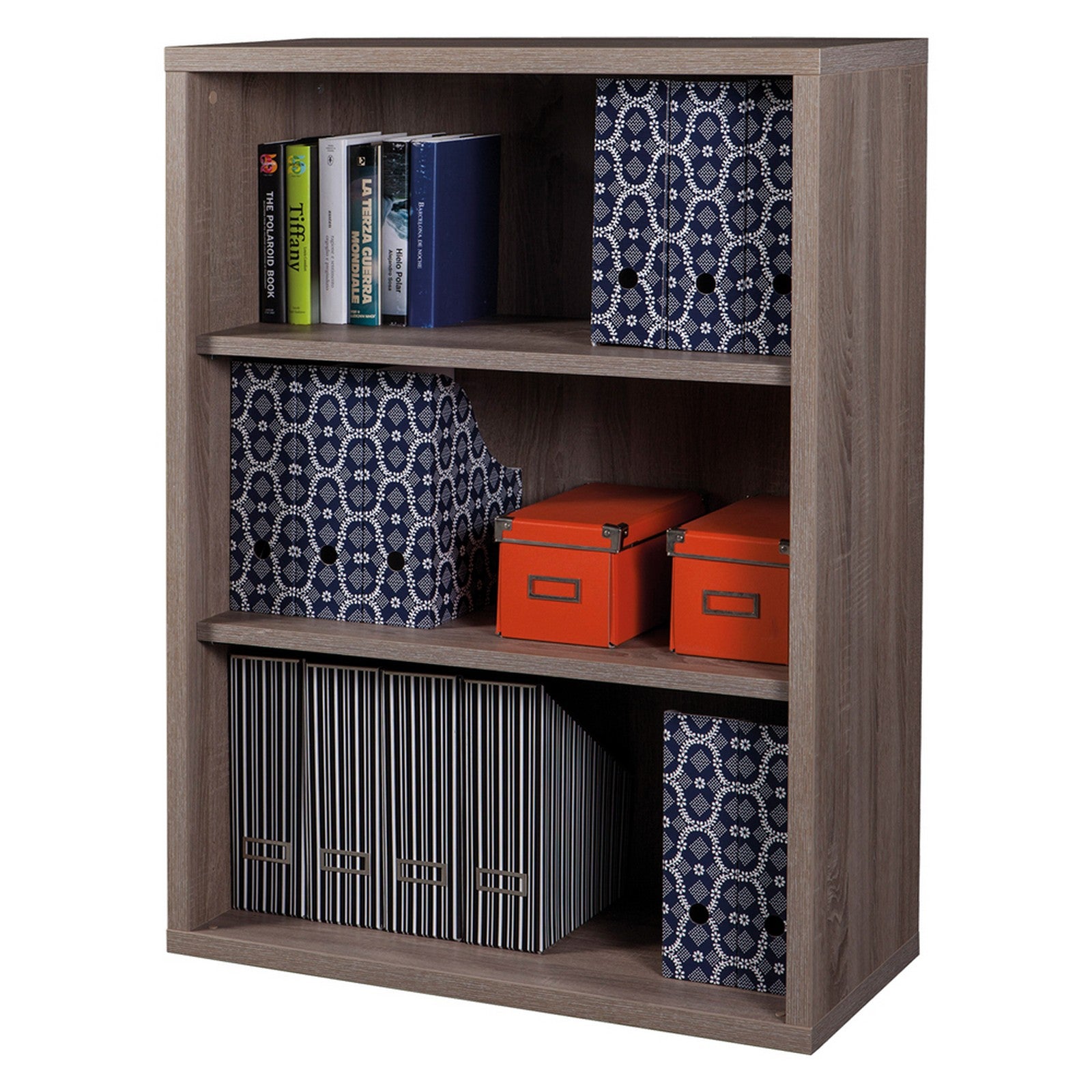 libreria linea 'egaleo' 5 ripiani-cm.35 x 68 x h.200 cemento cod:ferx.7950132nlm