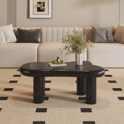 Tavolino basso a forma di nuvola con LED a 16 colori e cassetto in MDF nero 98 × 65,5 × 40 cm