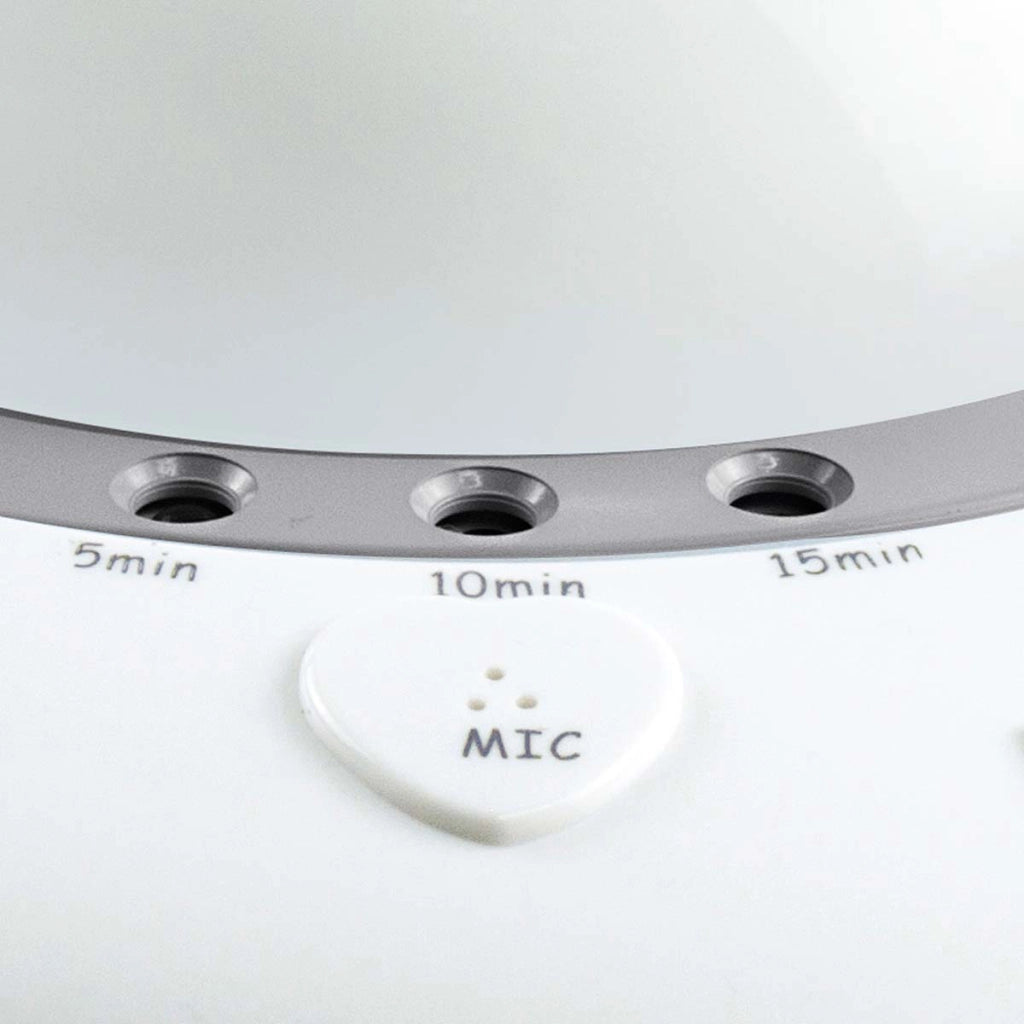 Luce notturna musicale per bambini modello BC-125GS con ninne nanne e rilevamento sonoro Bianco / Grigio Alecto