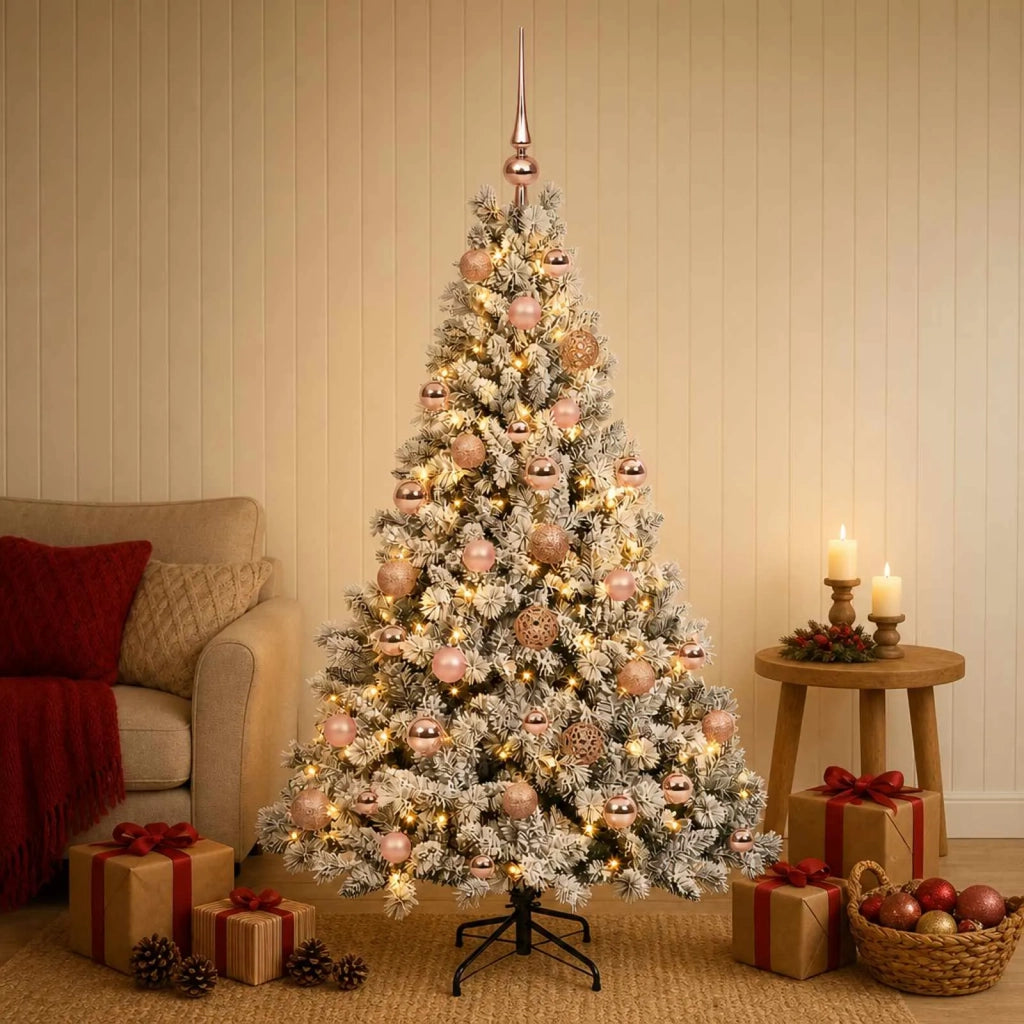 Albero di Natale artificiale con palline 120 cm 150 LED 3465771