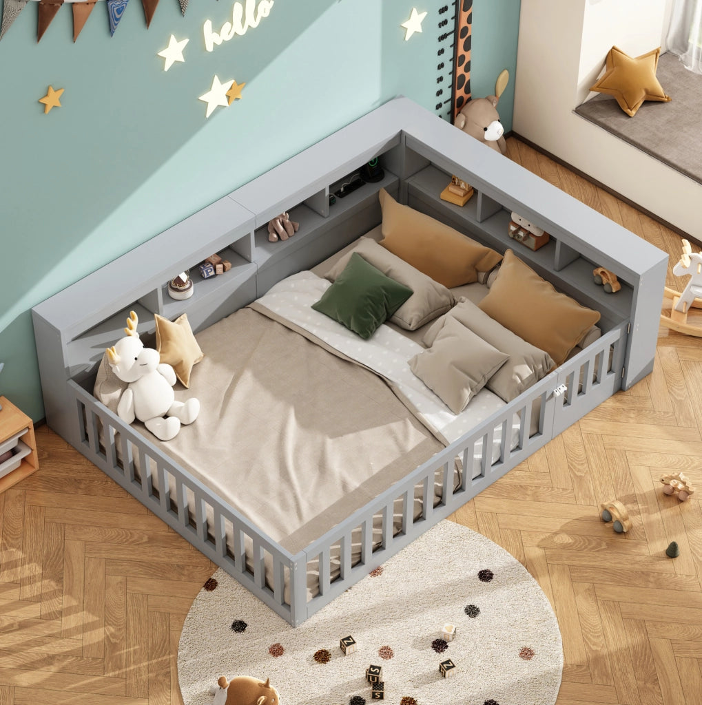 Daybed 140x190 cm con presa e USB; vano contenitore; in truciolato e MDF grigio