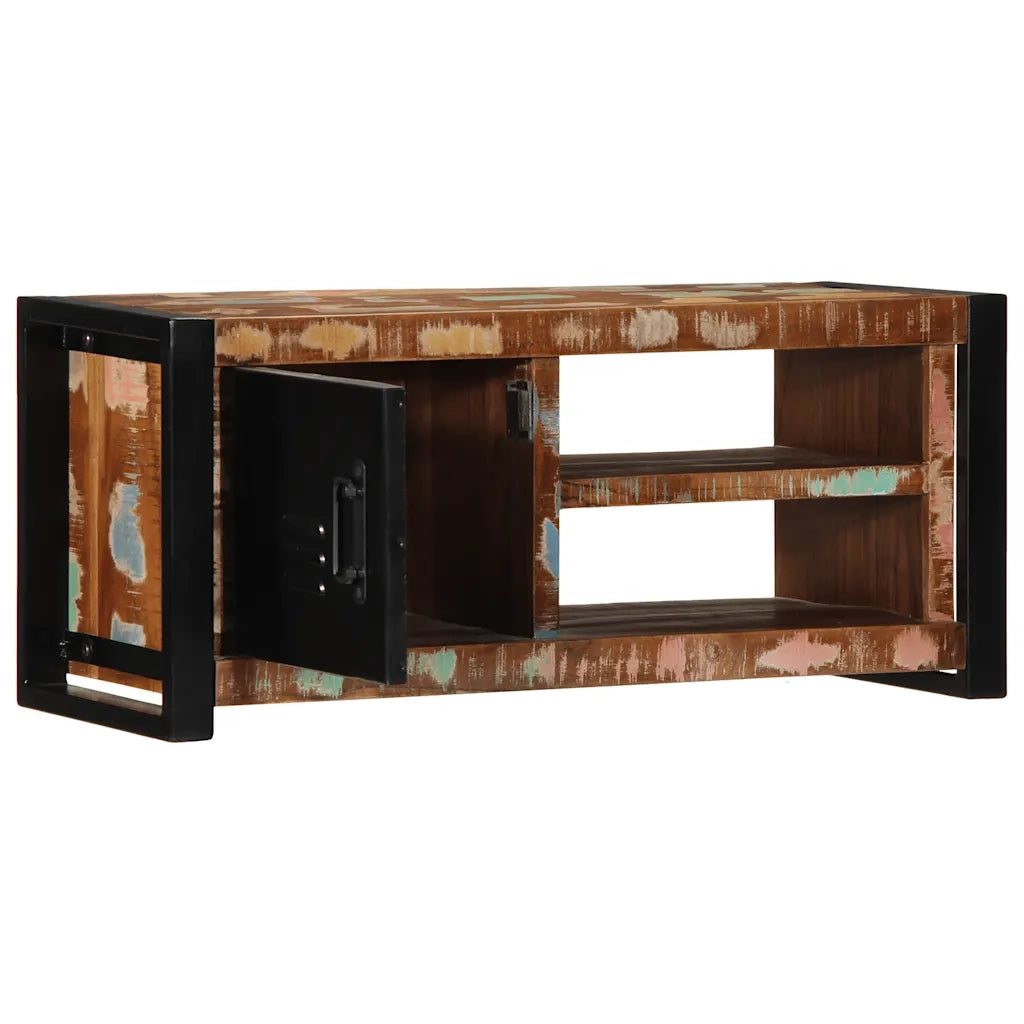Mobile Porta TV 80x30x35 cm in Legno Massello di Recupero