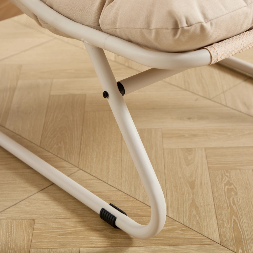 Poltrona Relax Reclinabile con Poggiapiedi ¨C MINIMAL ¨C Tessuto Beige, Cuscino