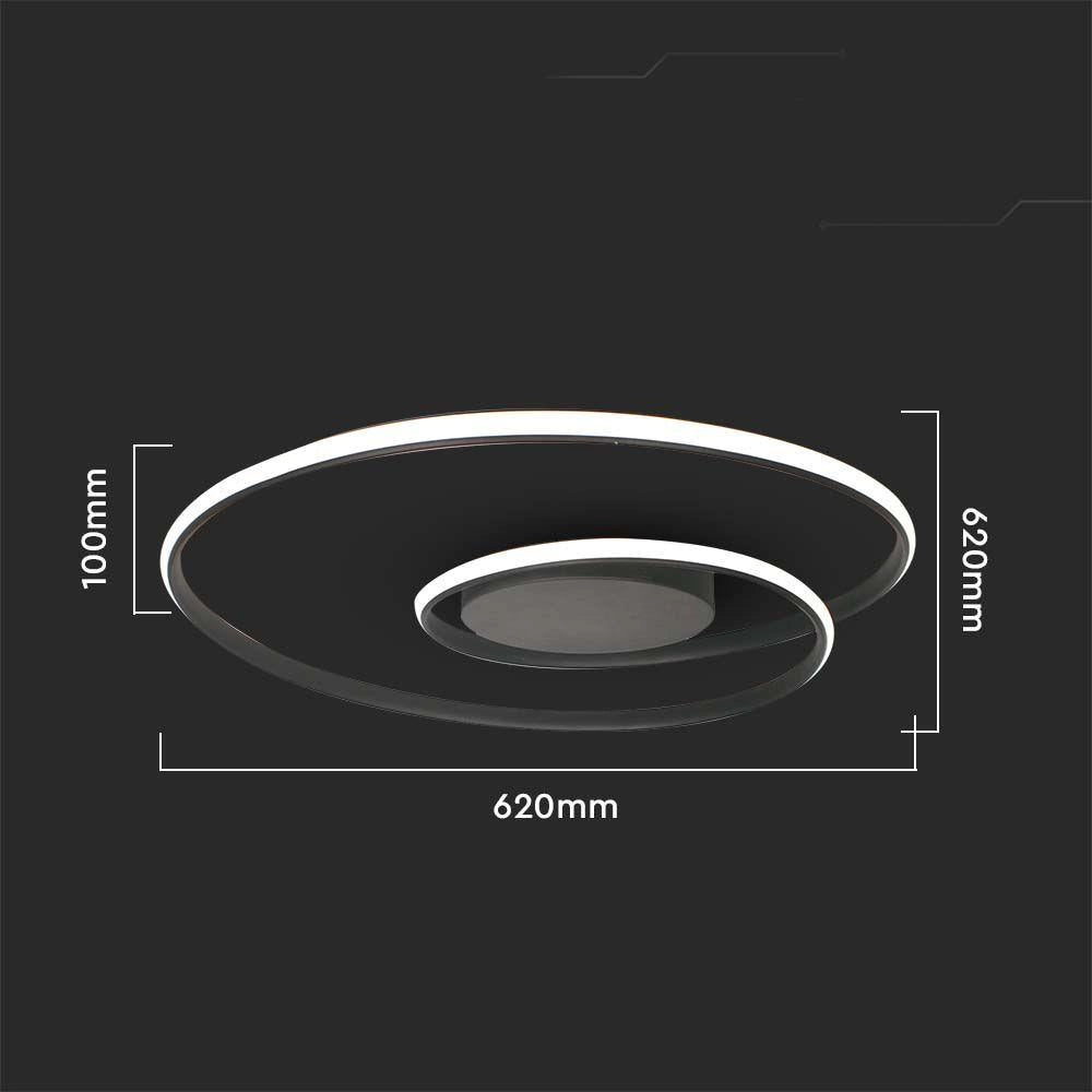 Plafoniera LED nera 62cm 48W 3000K dimmer V-TAC VT-7911