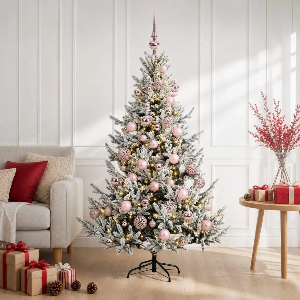 Albero di Natale artificiale con palline 120 cm 150 LED 3465783