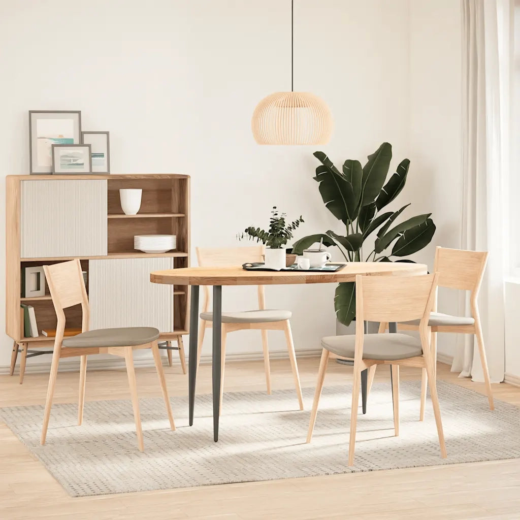 vidaXL Piano per Tavolo 140x60x4 cm in Rovere Massello Ovale
