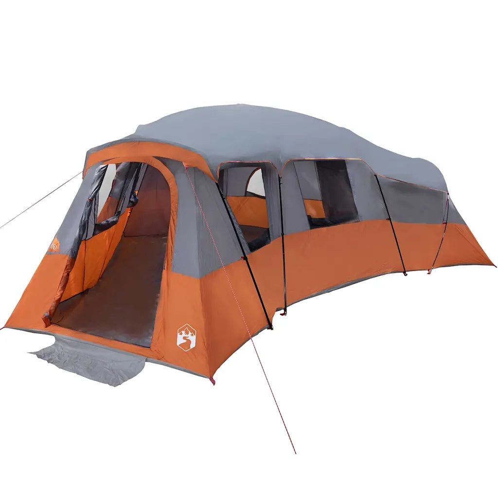 vidaXL Tenda Familiare Grigio e arancione 762 x 655 x 218 cm