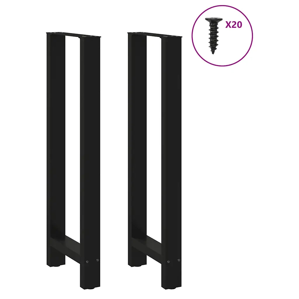 Gambe per tavolo da bar nere 2 pz 40x(110-111) cm in acciaio 4013348