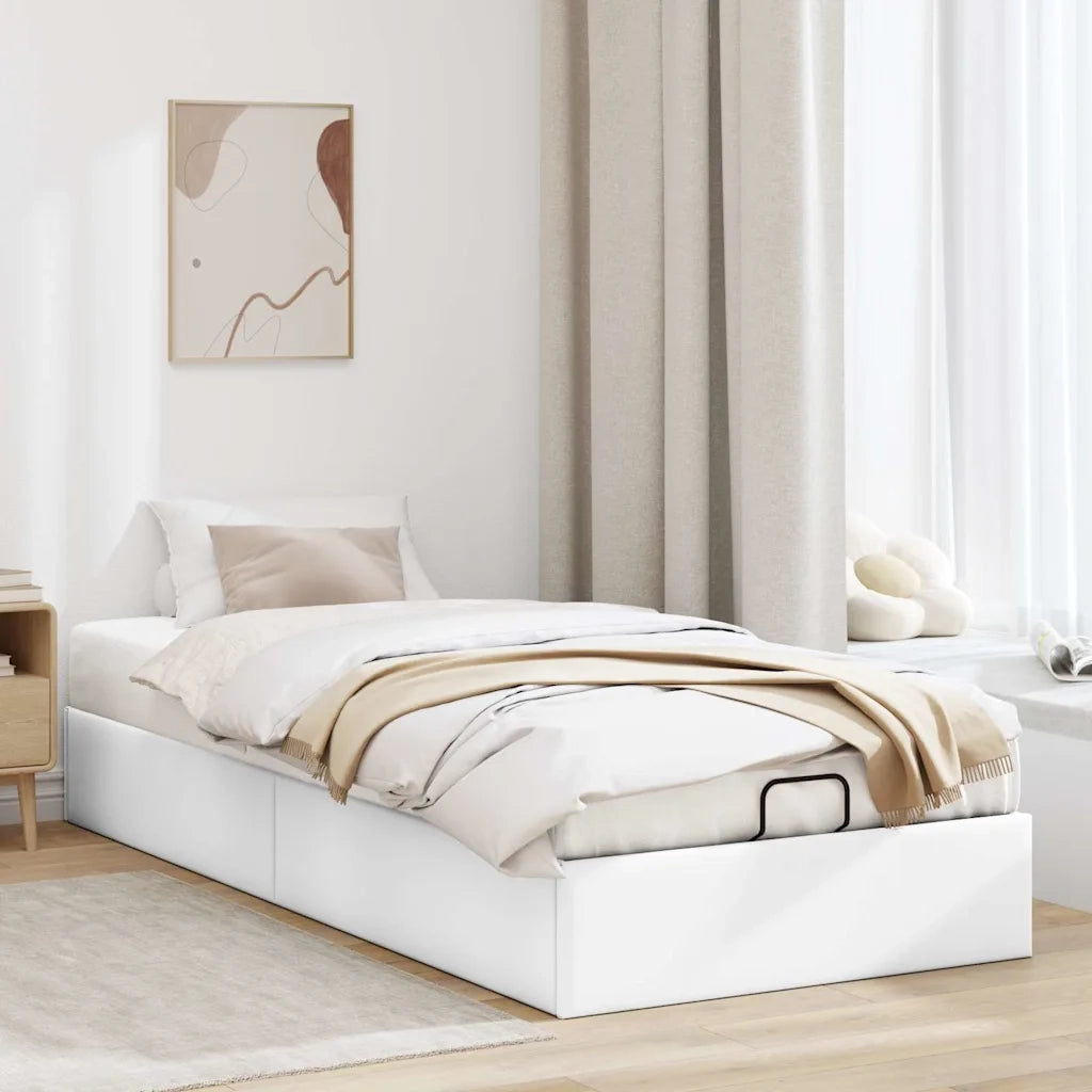 Struttura Letto Pouf senza Materasso 100x200 cm Similpelle 3310785